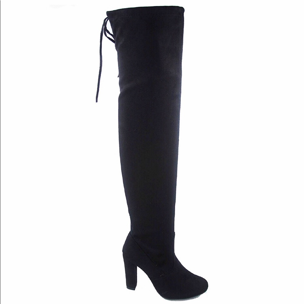 New - Women's Sexy Over-The-Knee Chunky Heel Boots - Picture 2 of 7